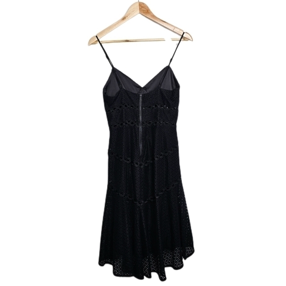 Bardot lace fluted strappy v-neck midi black dress size 4 - Picture 8 of 10